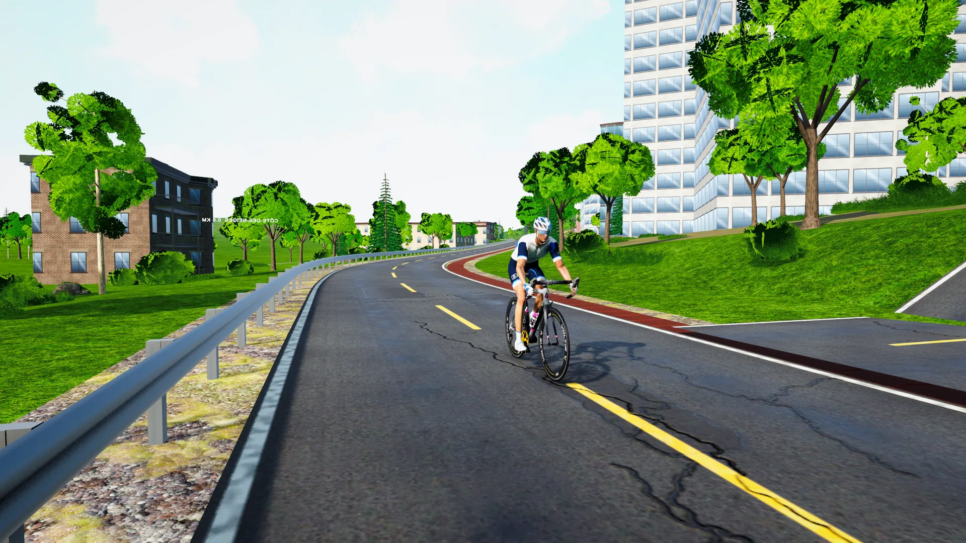 Un cycliste sur le circuit du mont Royal