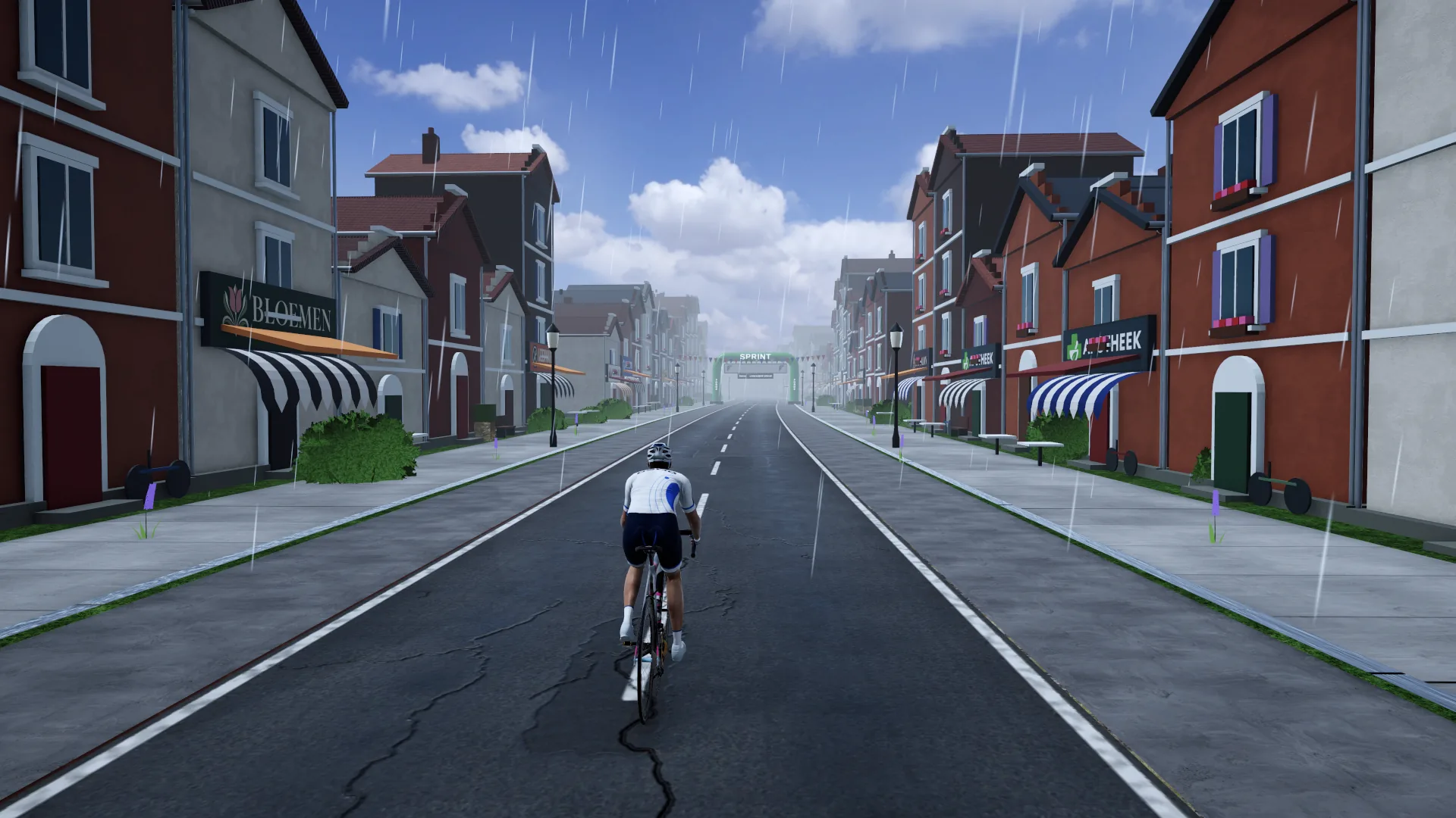 Un village sous la pluie dans FORGE Ride